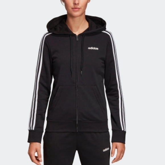adidas Tops - Adidas Hoodie Womens Medium Black Full Zip Sweatshirt Long Sleeve DB2419